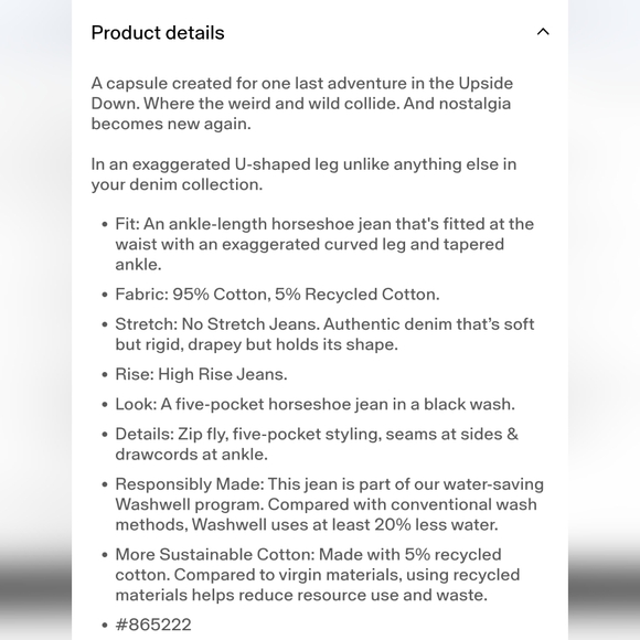 Gap Stranger Things High Rise Seamed Horseshoe Washed Black Jeans Size 31 - Picture 7 of 7